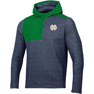 Men's Under Armour Navy Notre Dame Fighting Irish Survivor Fleece Hoodie Quarter-Zip Jacket