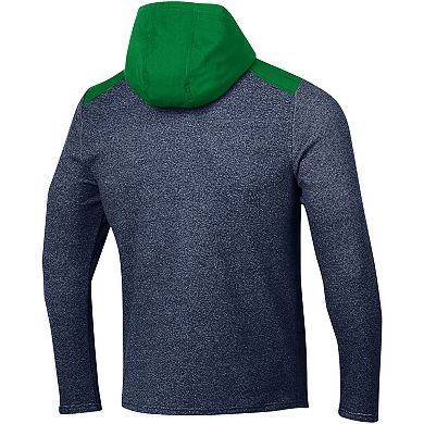Men's Under Armour Navy Notre Dame Fighting Irish Survivor Fleece Hoodie Quarter-Zip Jacket