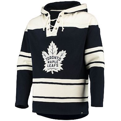 Men's '47 Auston Matthews Blue Toronto Maple Leafs Player Name & Number Lacer Pullover Hoodie