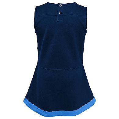 Girls Preschool Navy Tennessee Titans Two-Piece Cheer Captain Jumper Dress with Bloomers Set