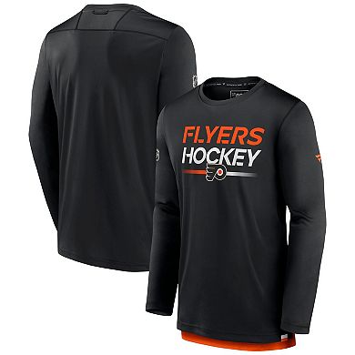 Men's Fanatics Branded Black Philadelphia Flyers Authentic Pro Long Sleeve T-Shirt