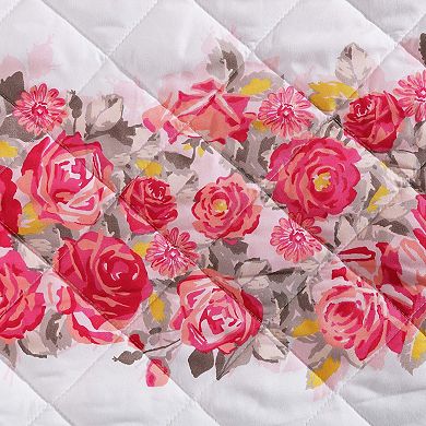 Betsey Johnson Floral Pink Floral Quilt Set with Shams