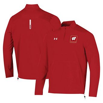 Men's Under Armour Red Wisconsin Badgers 2023 MotivateÂ Half-Zip Top