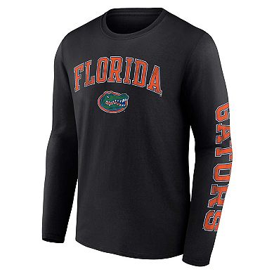 Men's Fanatics Branded Black Florida Gators Distressed Arch Over Logo Long Sleeve T-Shirt