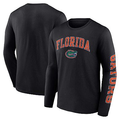 Men's Fanatics Branded Black Florida Gators Distressed Arch Over Logo Long Sleeve T-Shirt