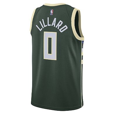 Men's Nike Damian Lillard NBA Milwaukee Bucks Icon Edition 2022/23 Dri-FIT Swingman Jersey