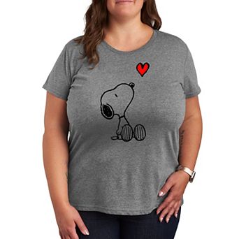 Plus Peanuts Red Snoopy Heart Graphic Tee