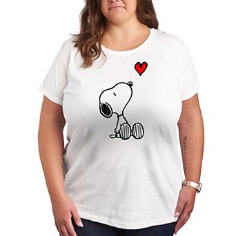 Plus Peanuts Red Snoopy Heart Graphic Tee