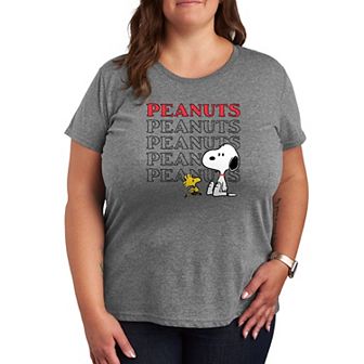 Plus Peanuts Snoopy Woodstock Logo Graphic Tee