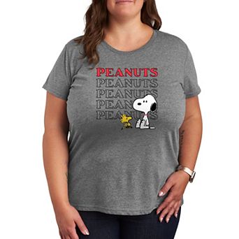 Plus Peanuts Snoopy Woodstock Logo Graphic Tee