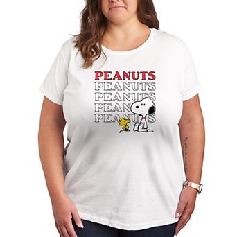 Plus Peanuts Snoopy Woodstock Logo Graphic Tee
