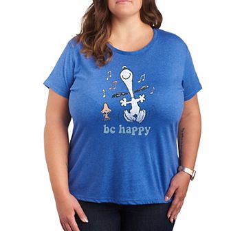 Plus Peanuts Be Happy Graphic Tee