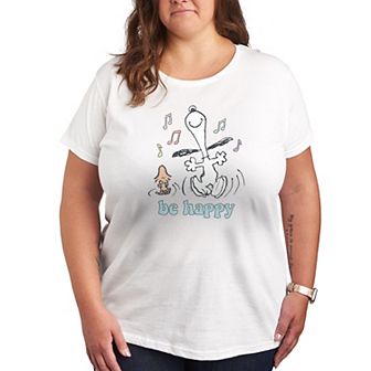 Plus Peanuts Be Happy Graphic Tee