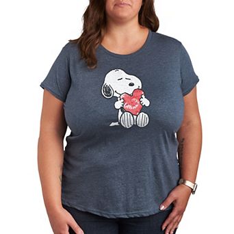 Plus Peanuts Snoopy With Heart Graphic Tee