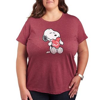 Plus Peanuts Snoopy With Heart Graphic Tee