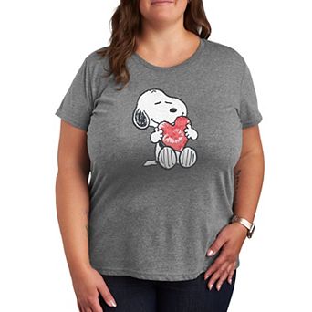 Plus Peanuts Snoopy With Heart Graphic Tee
