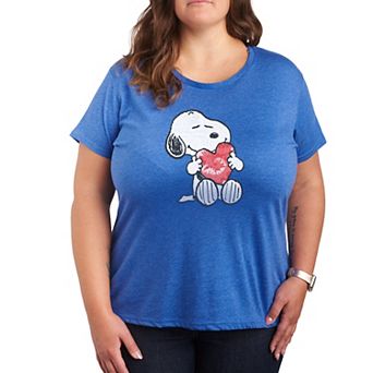 Plus Peanuts Snoopy With Heart Graphic Tee