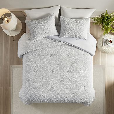 Madison Park Maeve 3-Piece Tufted Woven Medallion Comforter Set