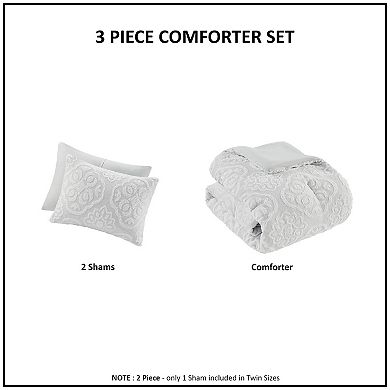 Madison Park Maeve 3-Piece Tufted Woven Medallion Comforter Set
