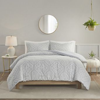 Madison Park Maeve 3 pc Tufted Woven Medallion Duvet Cover Set