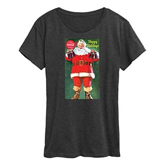 Plus Size Coca Cola Vintage Santa Bottles Graphic Tee