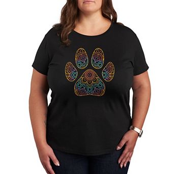 Plus Rainbow Paw Print Graphic Tee