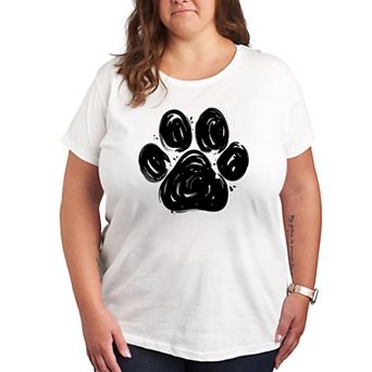 Plus Brushstroke Paw Print Graphic Tee