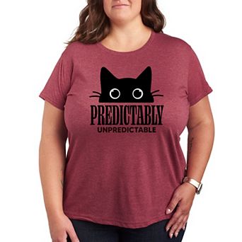 Plus Predictably Unpredictable Cat Graphic Tee