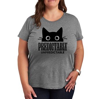 Plus Predictably Unpredictable Cat Graphic Tee