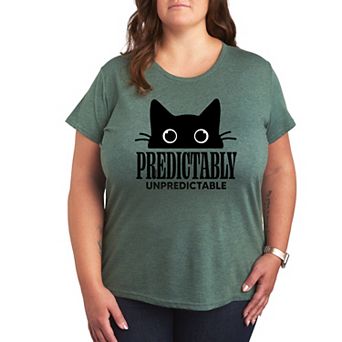 Plus Predictably Unpredictable Cat Graphic Tee