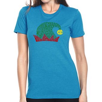 Christmas Elf Hat - Women's Premium Blend Word Art T-Shirt