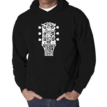 Guitar Head Music Genres - Men's Word Art Hooded Sweatshirt