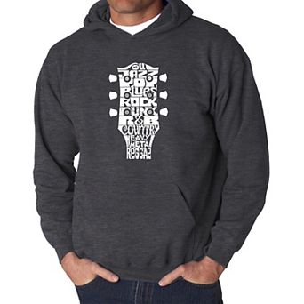 Guitar Head Music Genres - Men's Word Art Hooded Sweatshirt