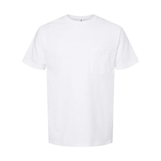 ★COOR★ Heavy Weight Tuck Point T-Shirt White CXC2TS01K-WHE Tultex Unisex Heavyweight Pocket T-Shirt