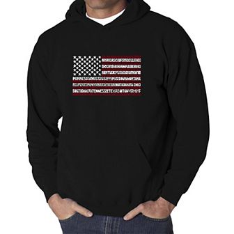 50 States USA Flag - Men's Word Art Hooded Sweatshirt