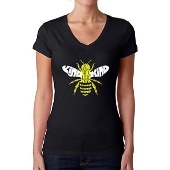 Bee Kind - Women's Word Art V-Neck T-Shirt