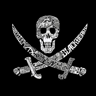 Pirate Captains, Ships And Imagery - Boy's Word Art Hooded Sweatshirt