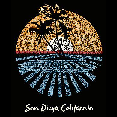 Cities In San Diego - Women's Word Art V-Neck T-Shirt