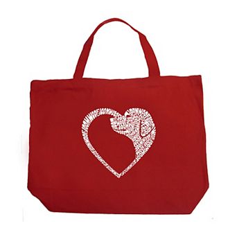 Dog Heart - Large Word Art Tote Bag