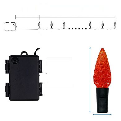 Twinkle Star C6 50 Led 17ft X - Mas String Lights, 8 Modes, Indoor/outdoor - Orange