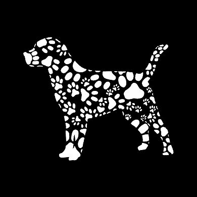 Dog Paw Prints - Women's Word Art V-Neck T-Shirt