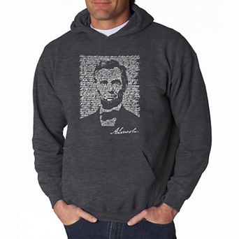 Abraham Lincoln - Gettysburg Address - Mens Word Art Hooded Sweatshirt