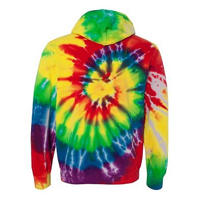 Dyenomite Multi-Color Spiral Hooded Tie-Dyed Sweatshirt