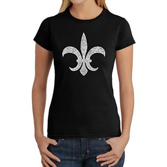Fleur De Lis - Popular Louisiana Cities - Women's Word Art T-Shirt