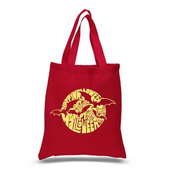Small Word Art Tote Bag - Halloween Bats
