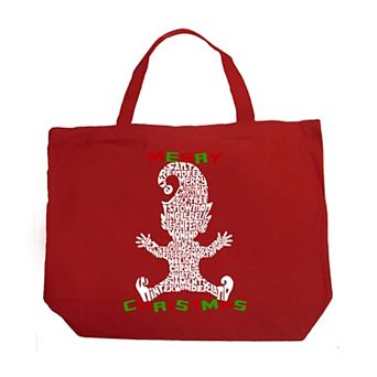 Christmas Elf - Large Word Art Tote Bag