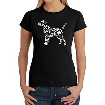 Dog Paw Prints - Women's Word Art T-Shirt
