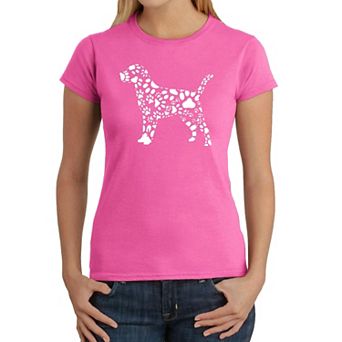 Dog Paw Prints - Women's Word Art T-Shirt