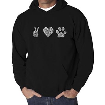 Peace Love Dogs - Men's Word Art Hooded Sweatshirt