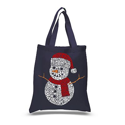 Christmas Snowman Small Word Art Tote Bag